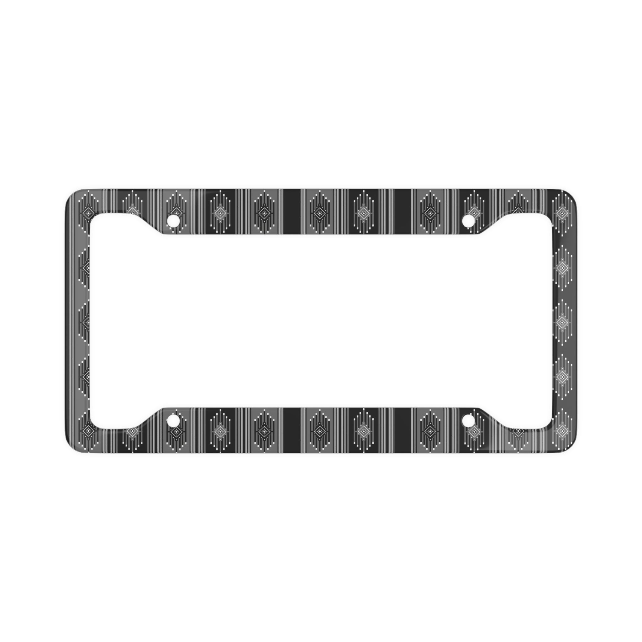 Western Print License Plate Frame (Black, Grey)