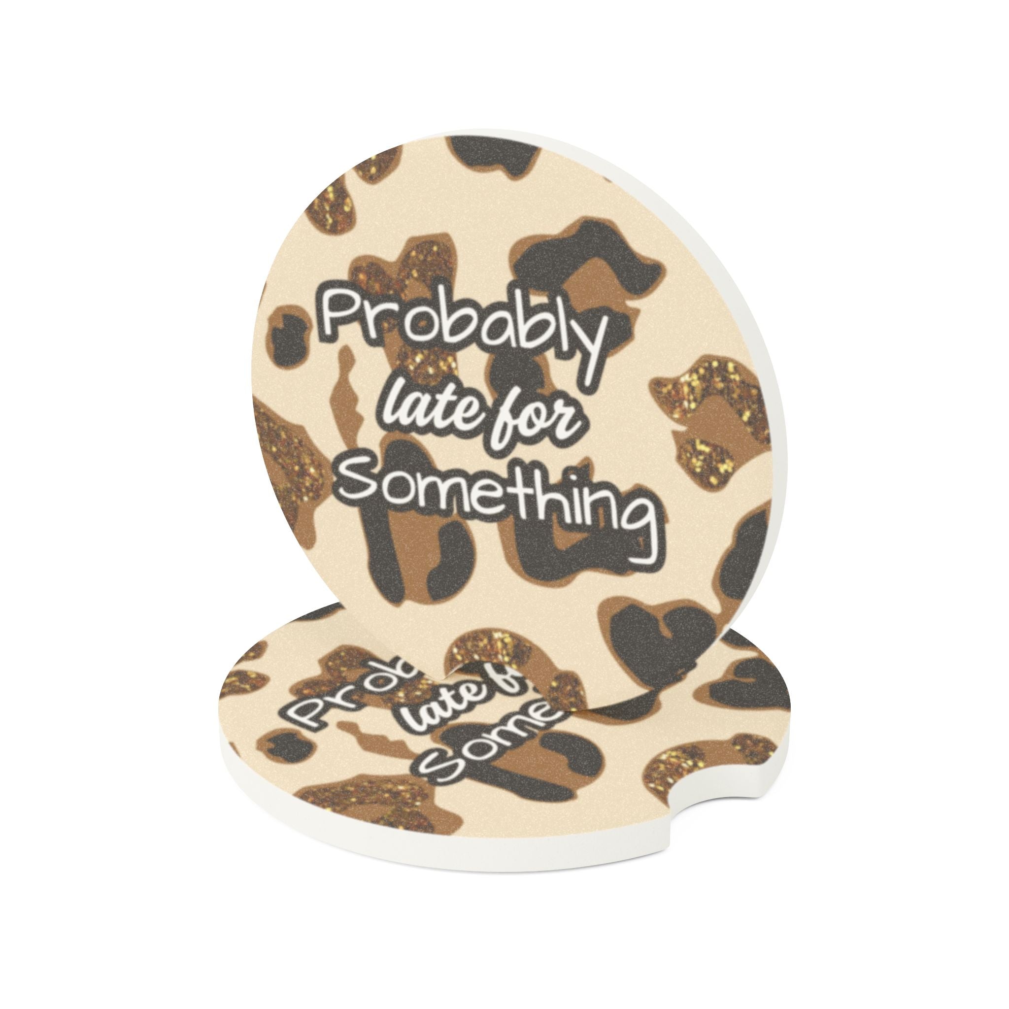 Cheetah Soapstone Car Coaster - Probably Late for Something