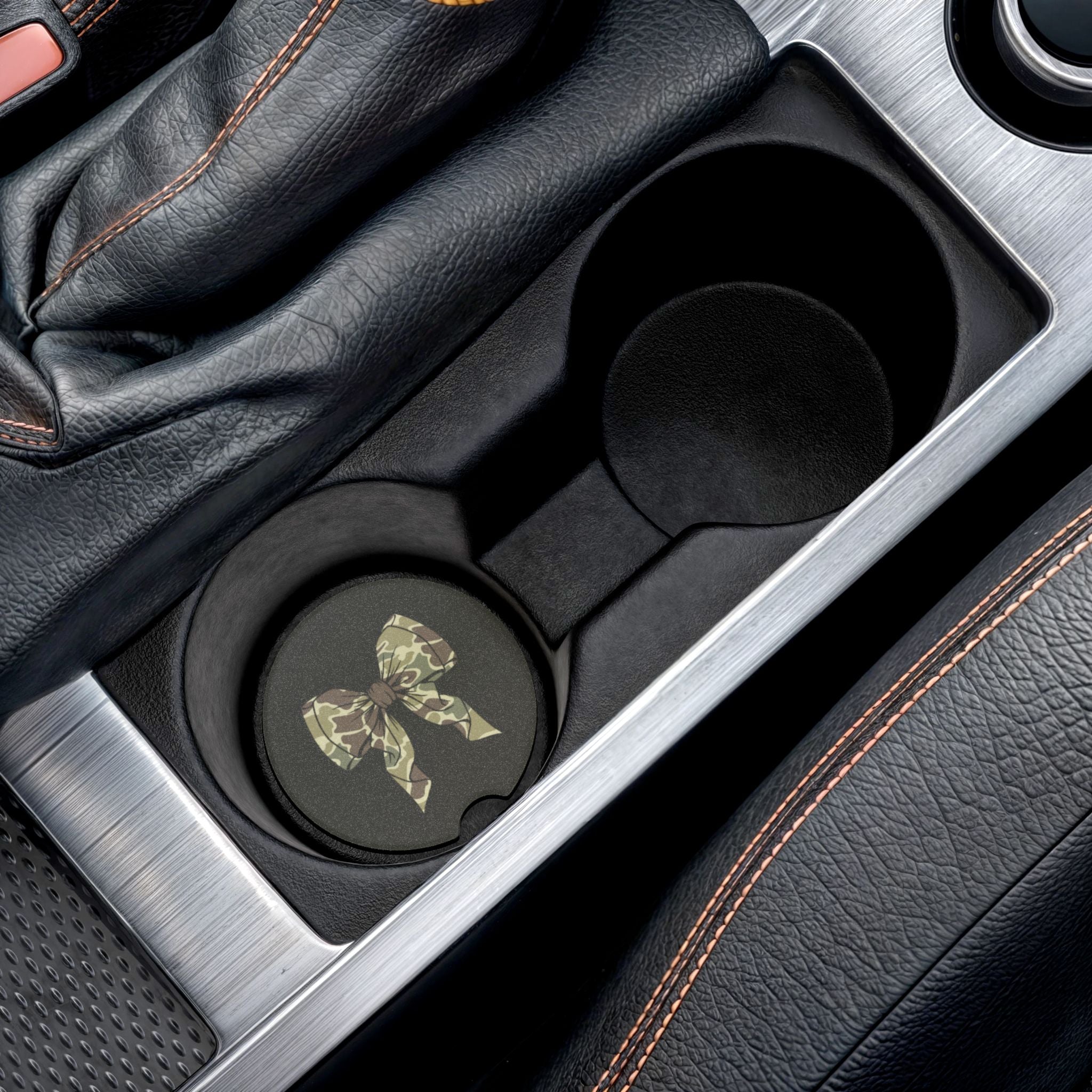 Camo Bow Soapstone Car Coaster