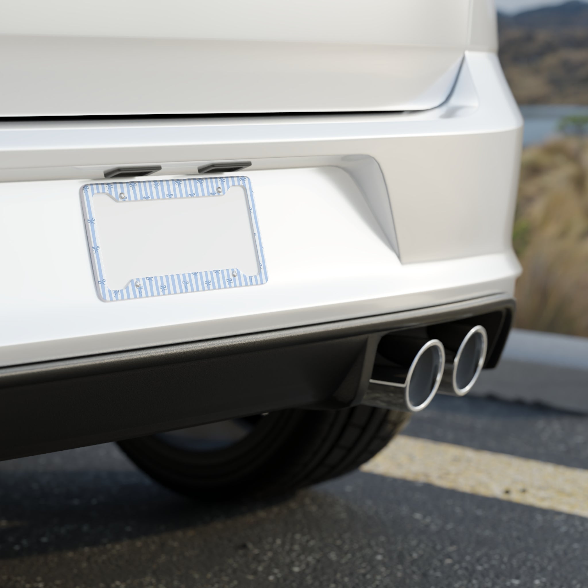Blue Bow License Plate Frame