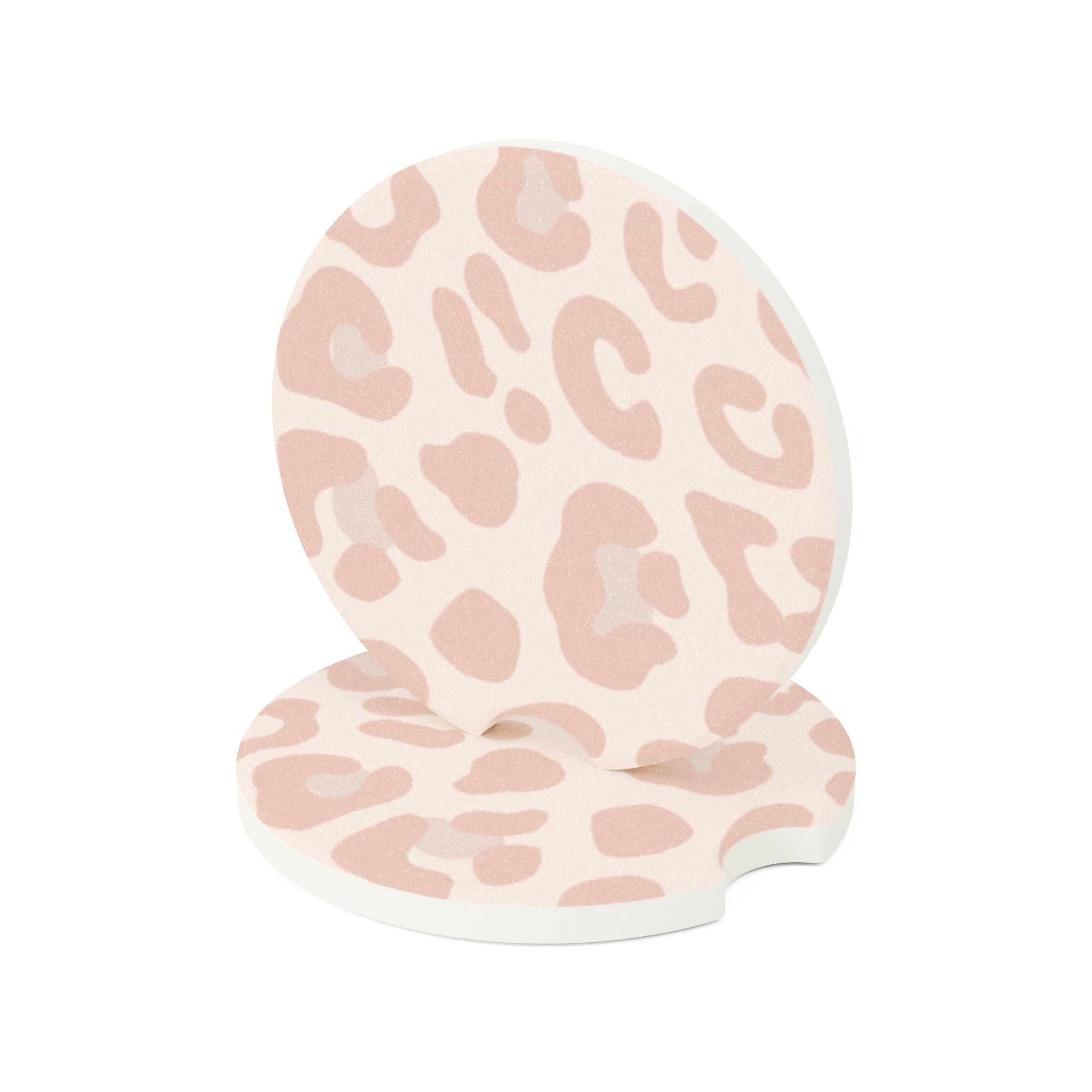 Pink Leopard Car Coasters