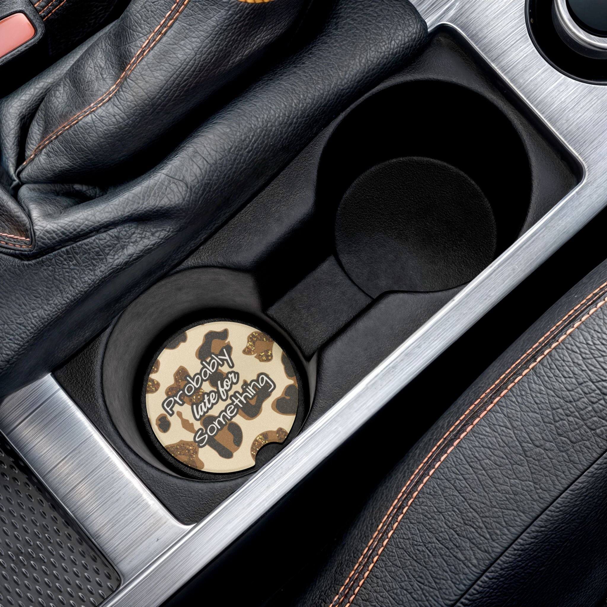 Cheetah Soapstone Car Coaster - Probably Late for Something