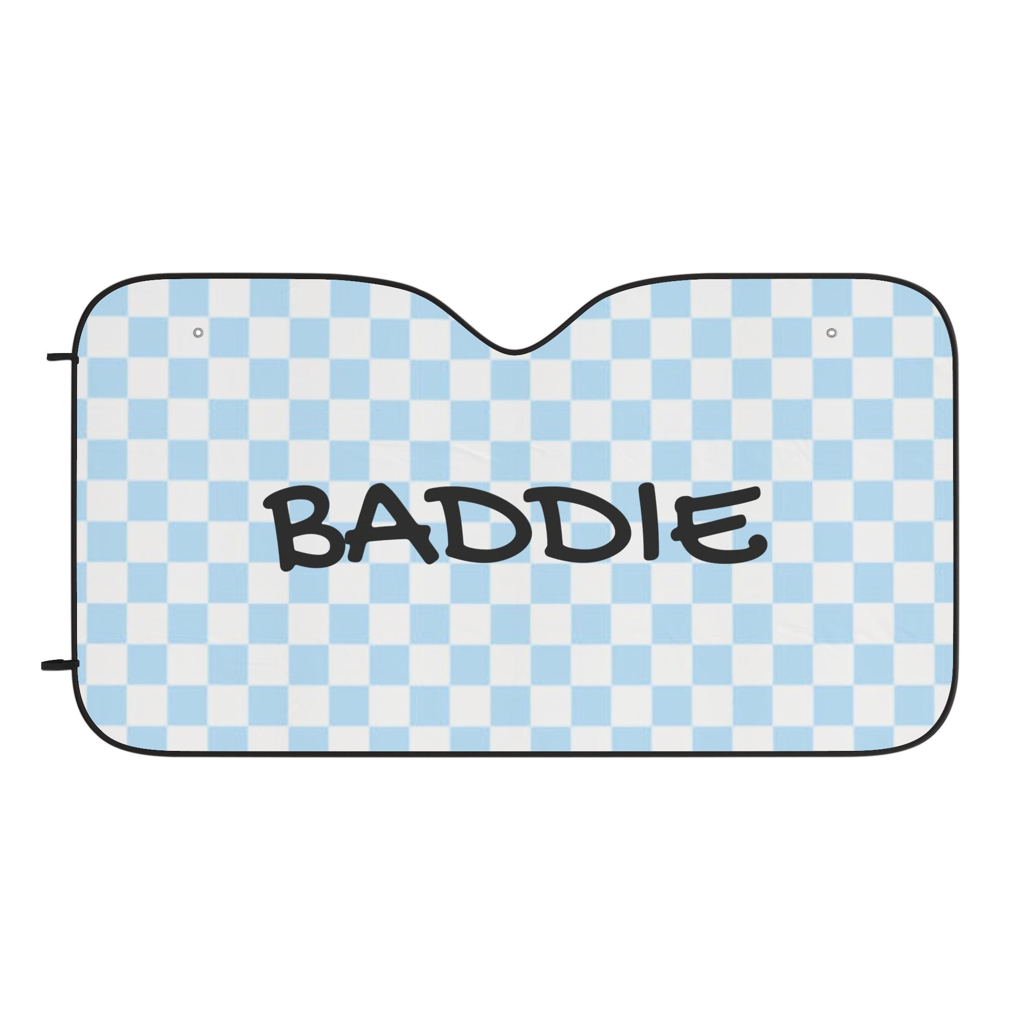 Baddie Blue Checkered Car Sun Shade