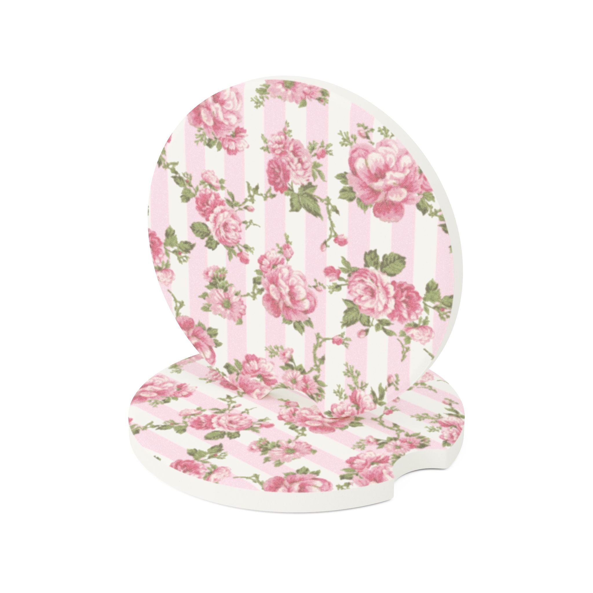 Pink Love Shack Fancy Floral Soapstone Car Coaster