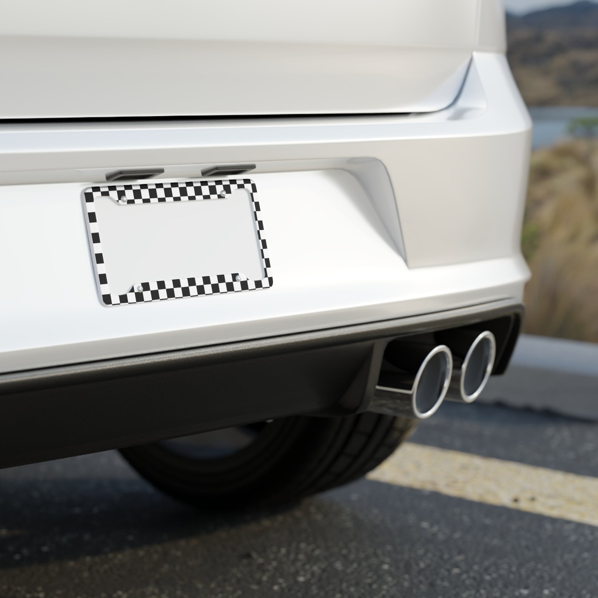 Racing Flag License Plate Frame