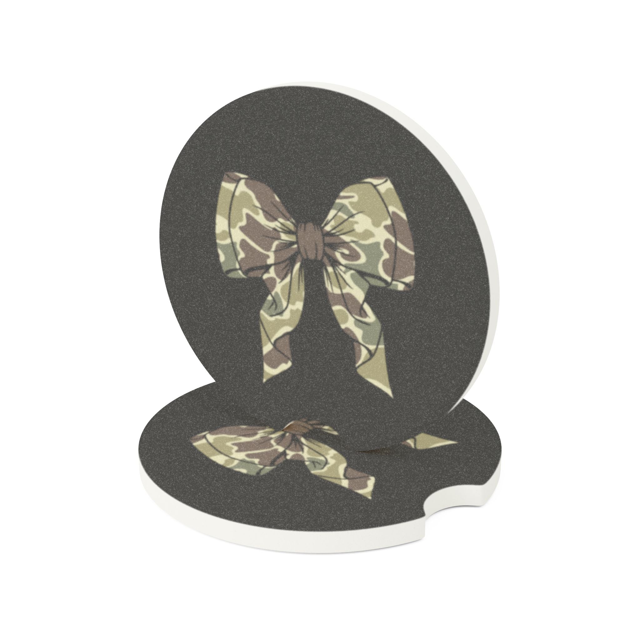 Camo Bow Soapstone Car Coaster