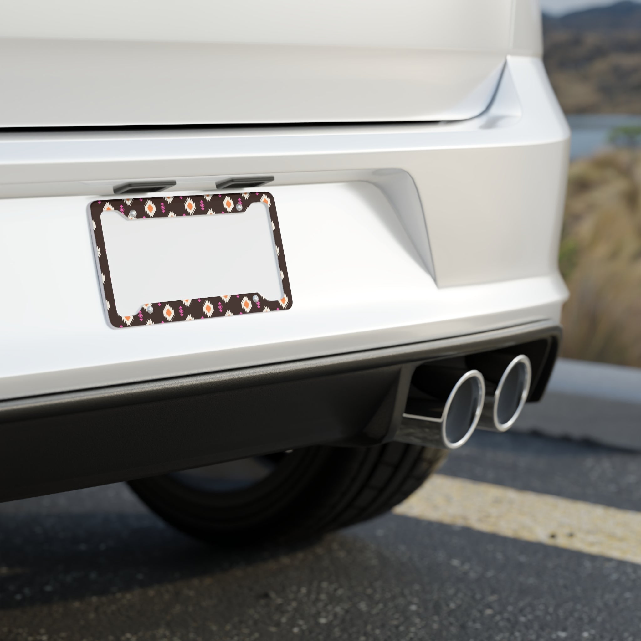 Brown Western Boho License Plate Frame