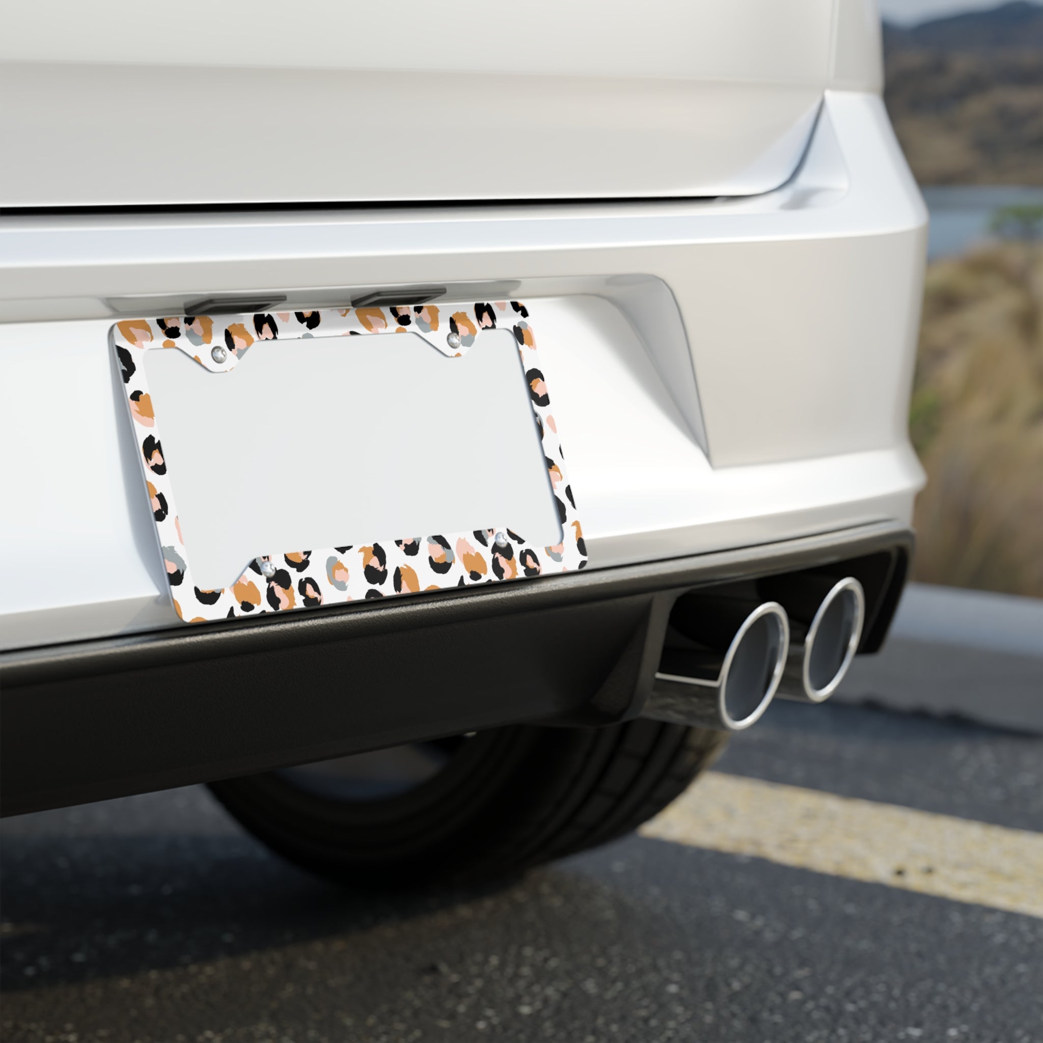 Leopard Print License Plate Frame