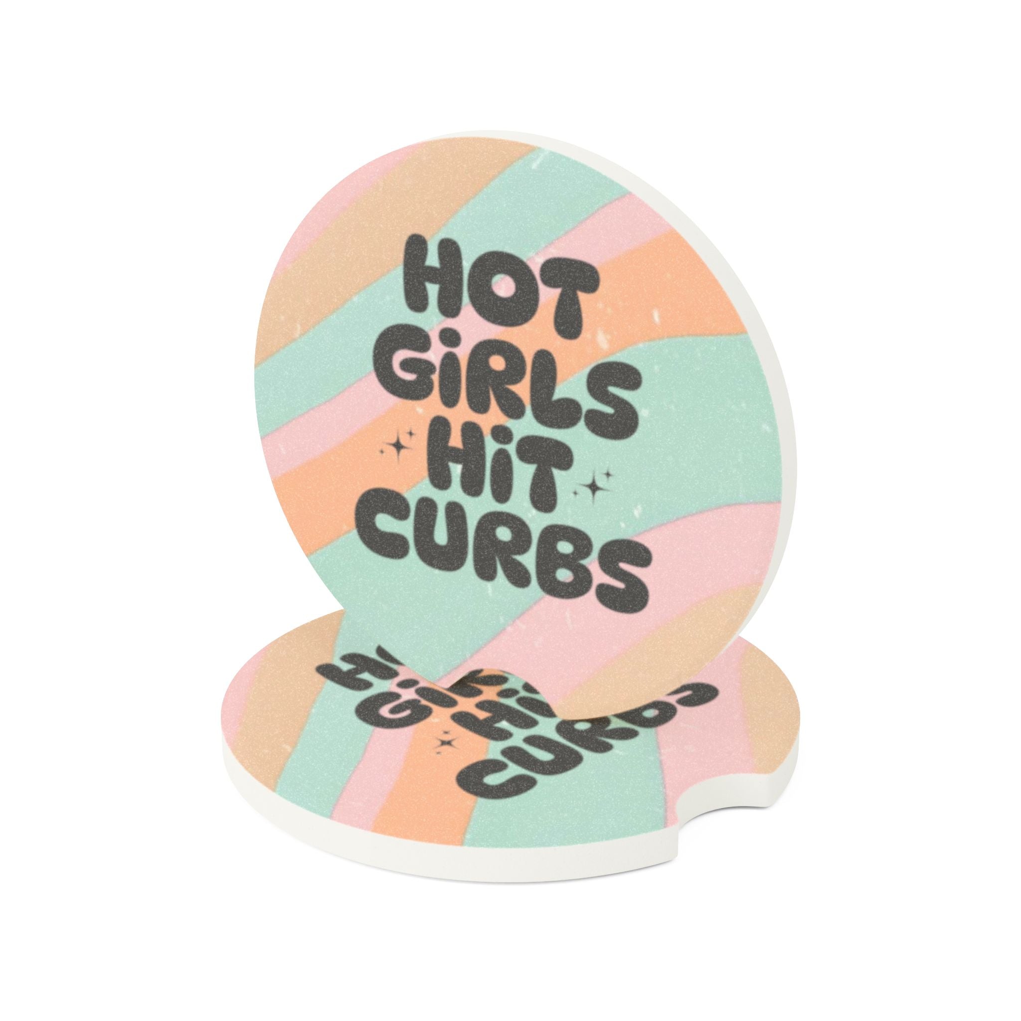 Hot Girls Hit Curbs Soapstone Car Coaster