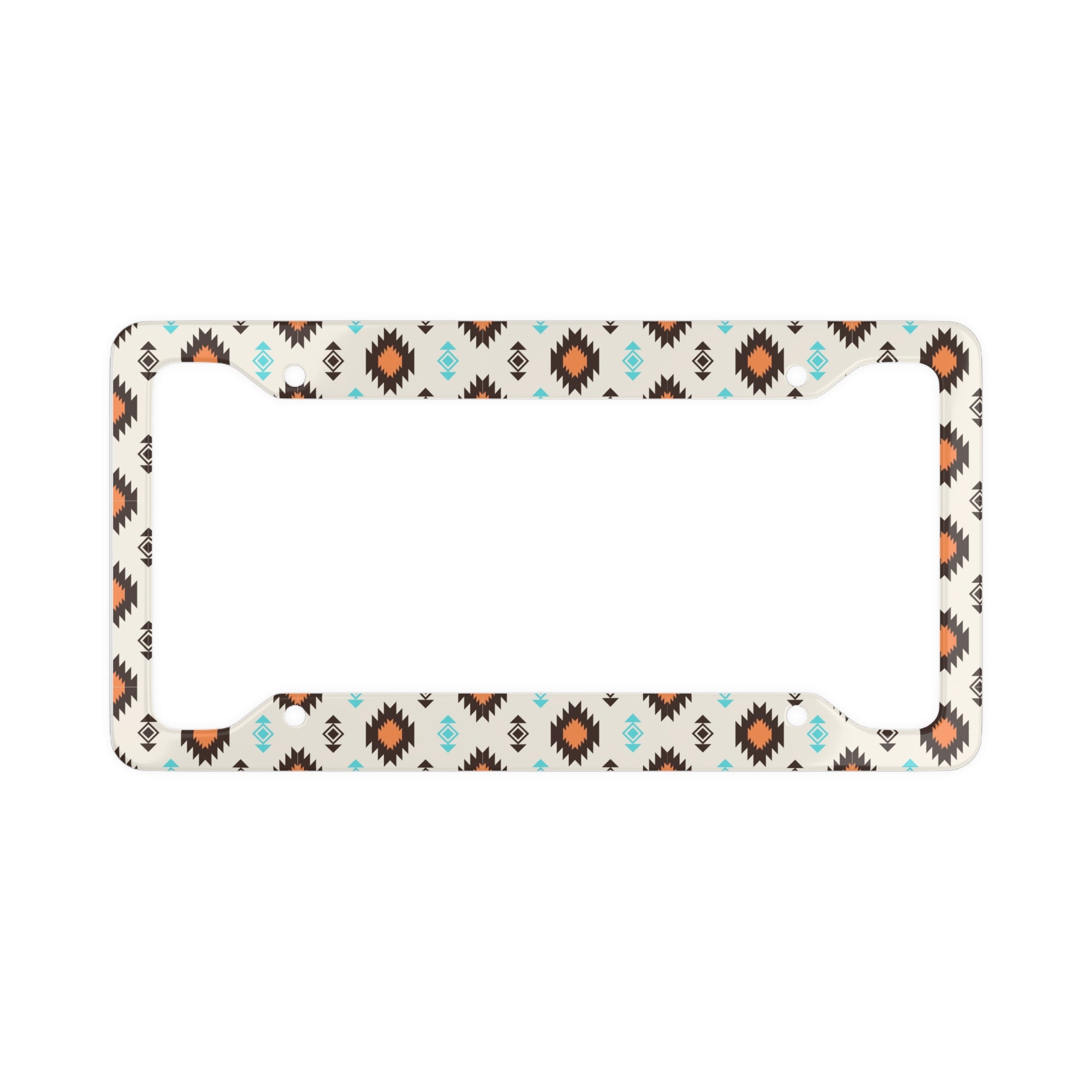 Boho/Western License Plate Frame (Blue/Tan)
