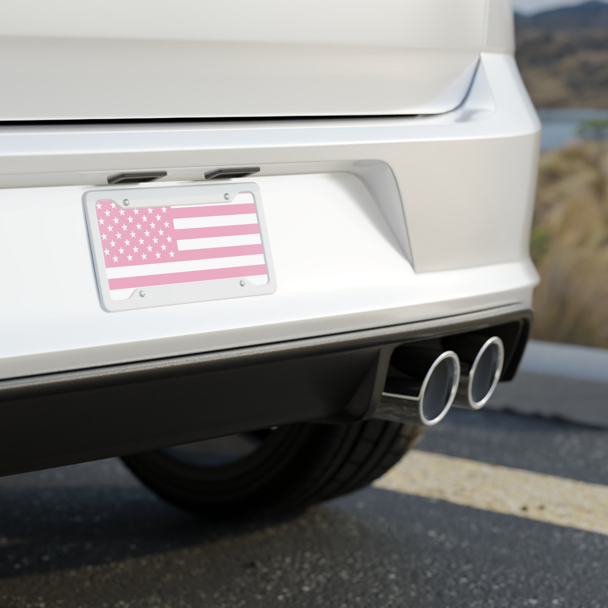 Pink Patriotic License Plate