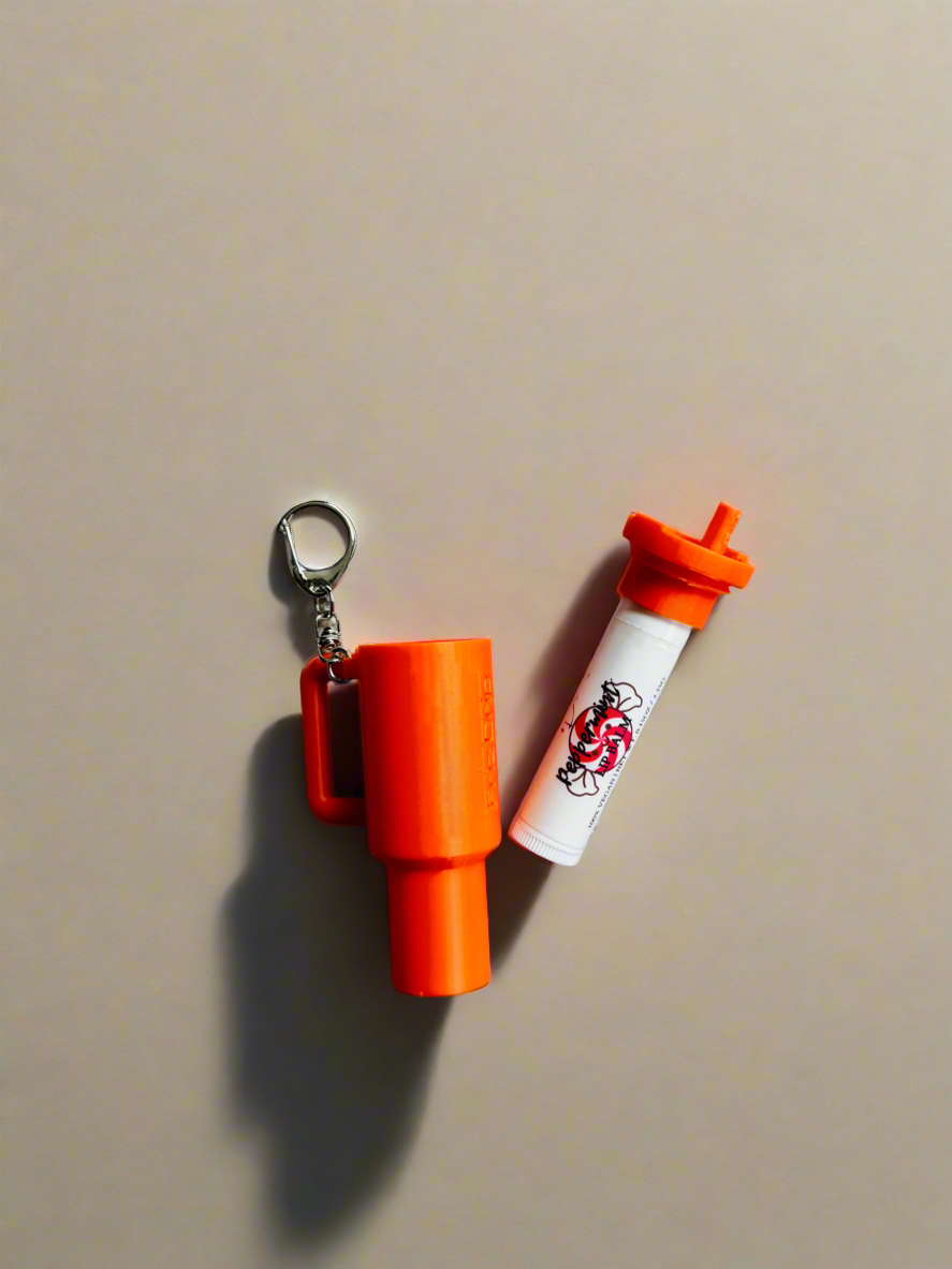 Tumbler Style Lip Balm Holder Keychain-6