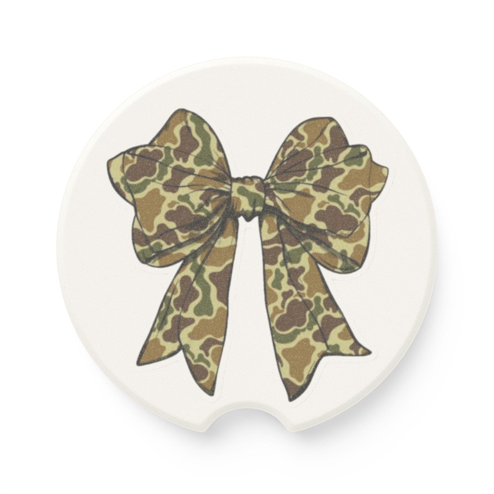 Camouflage Bow Car Coaster