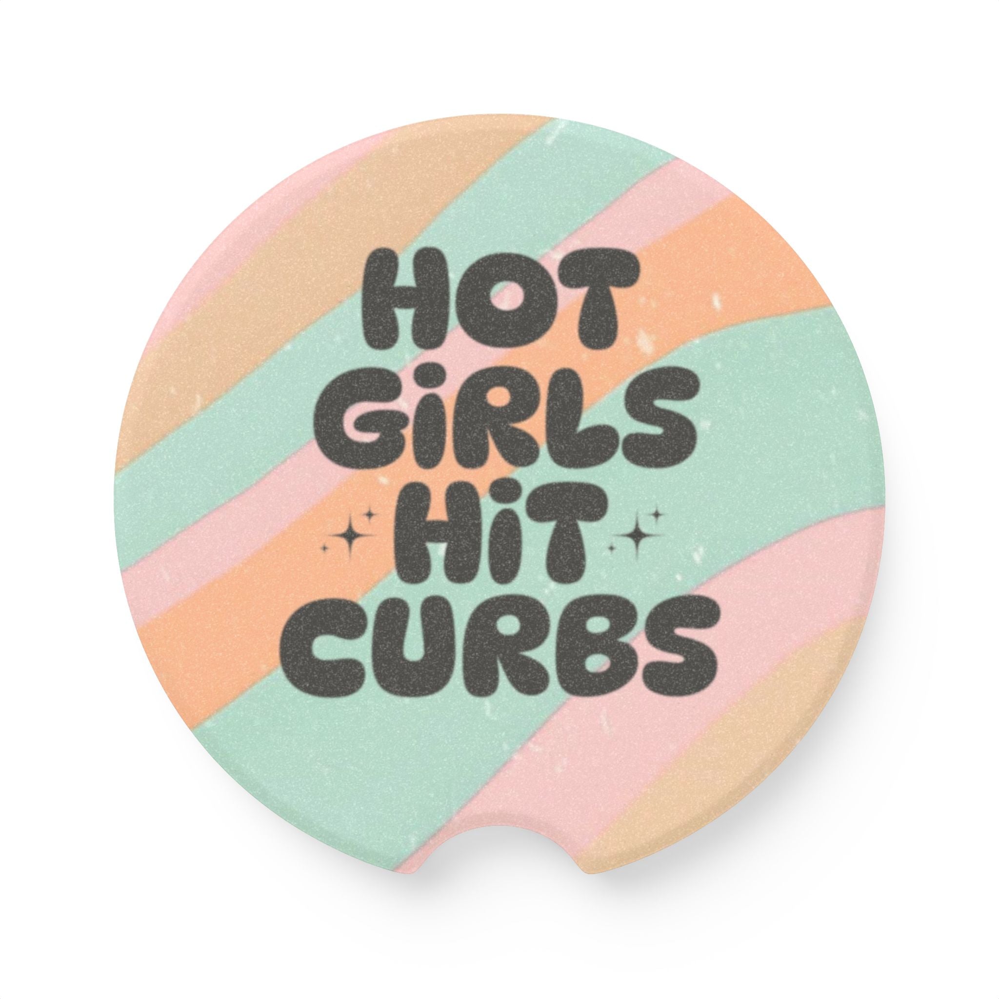 Hot Girls Hit Curbs Soapstone Car Coaster