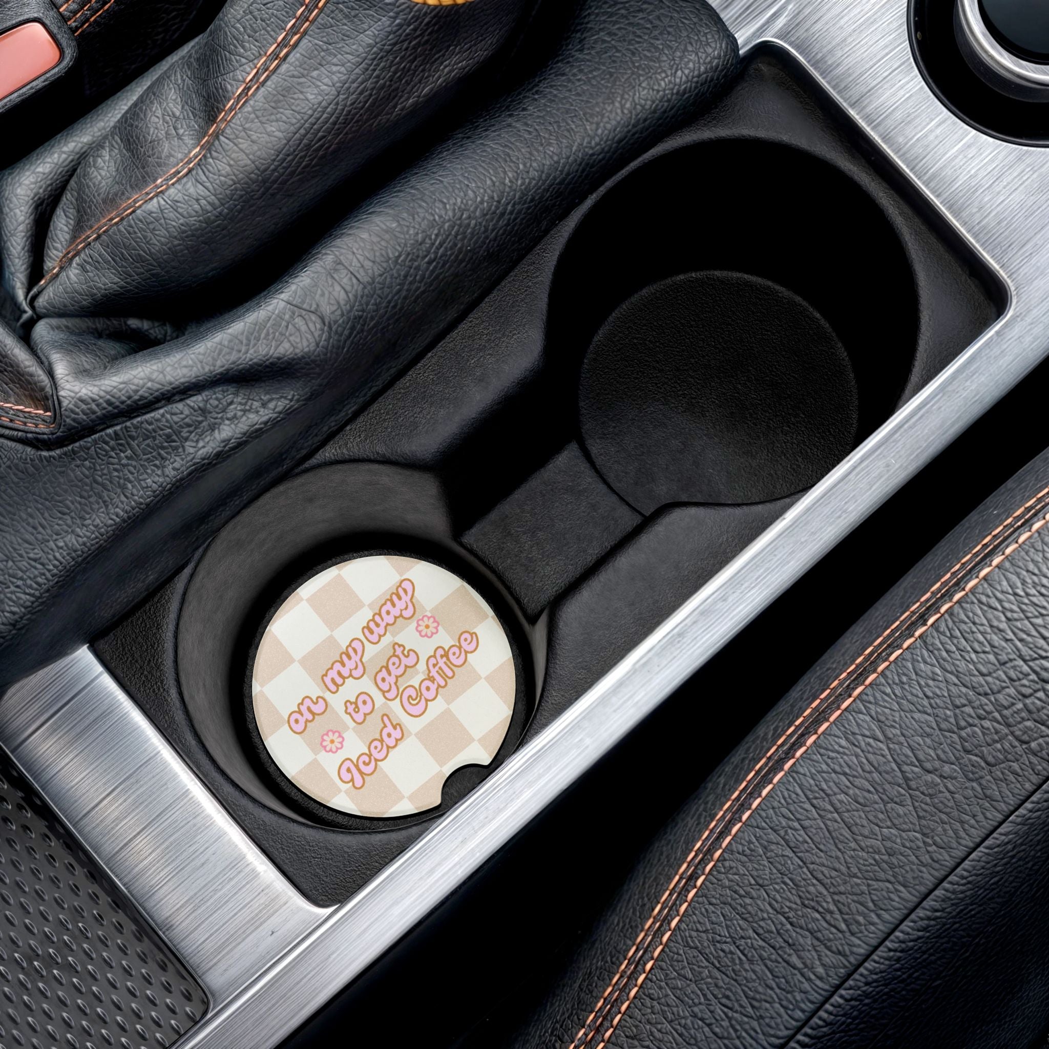 Iced Coffee-Themed Car Coaster
