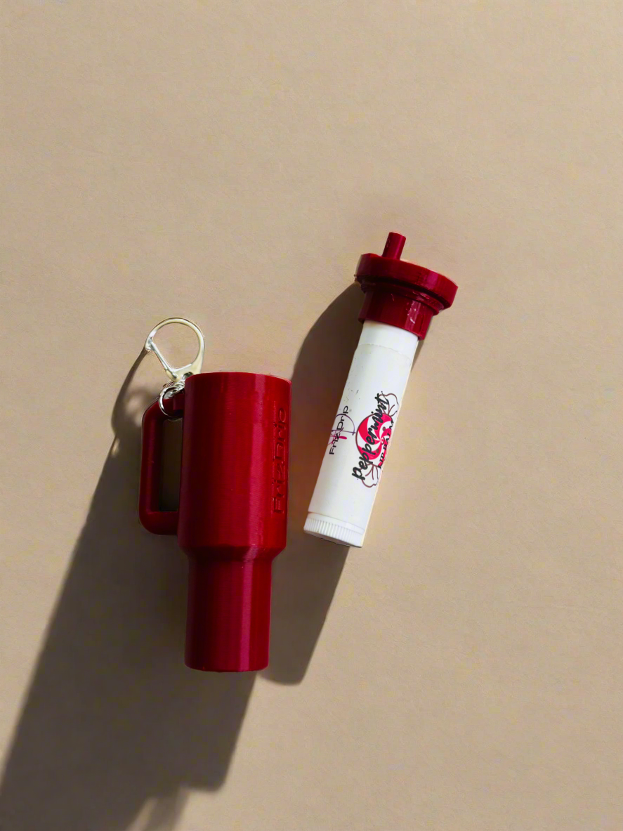 Tumbler Style Lip Balm Holder Keychain-5