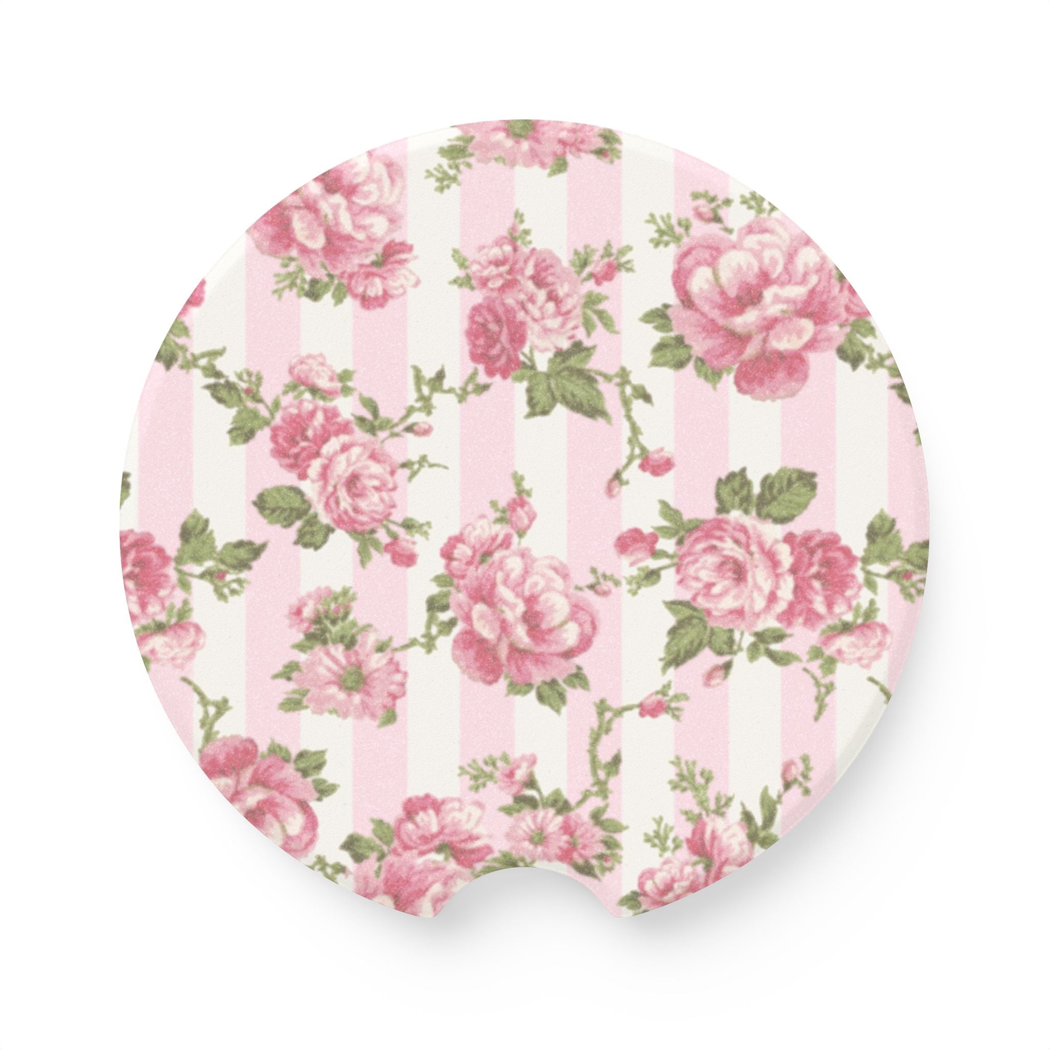 Pink Love Shack Fancy Floral Soapstone Car Coaster