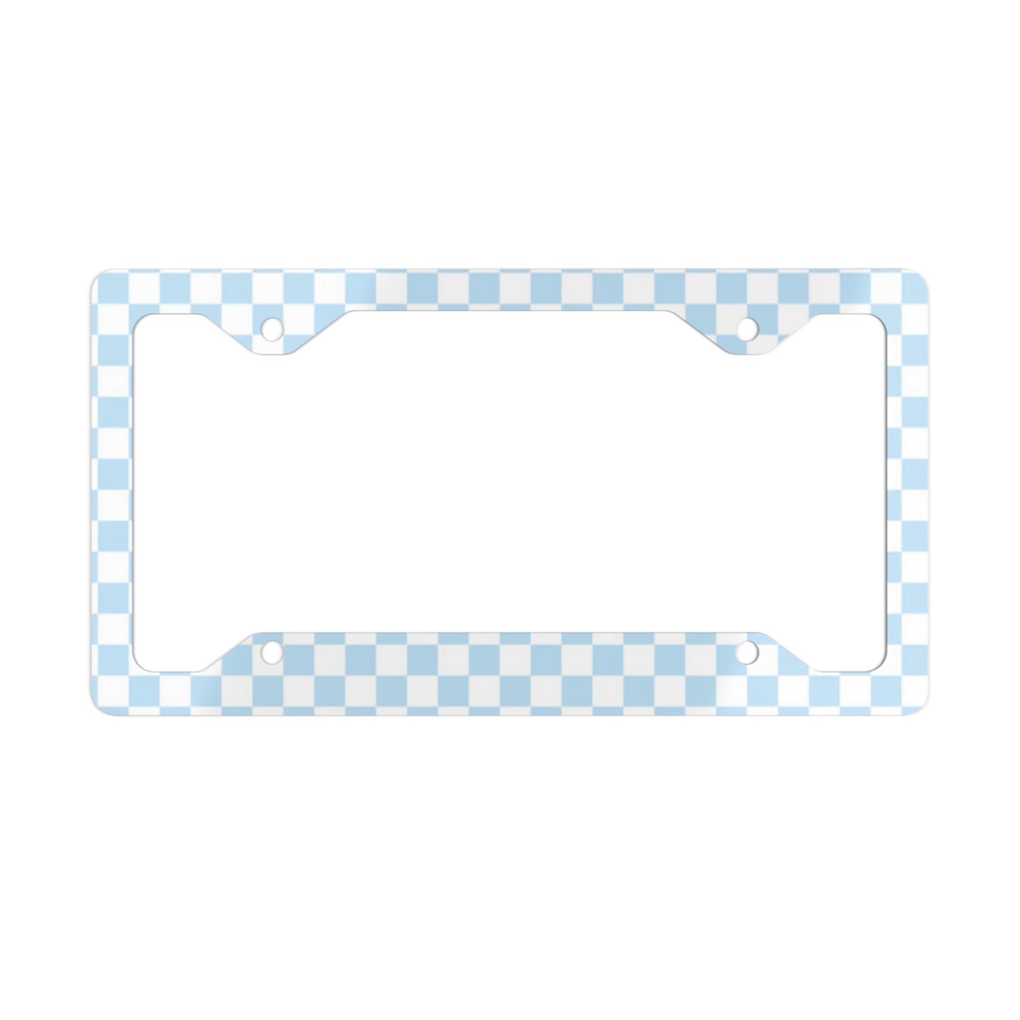Blue Checkered License Plate Frame