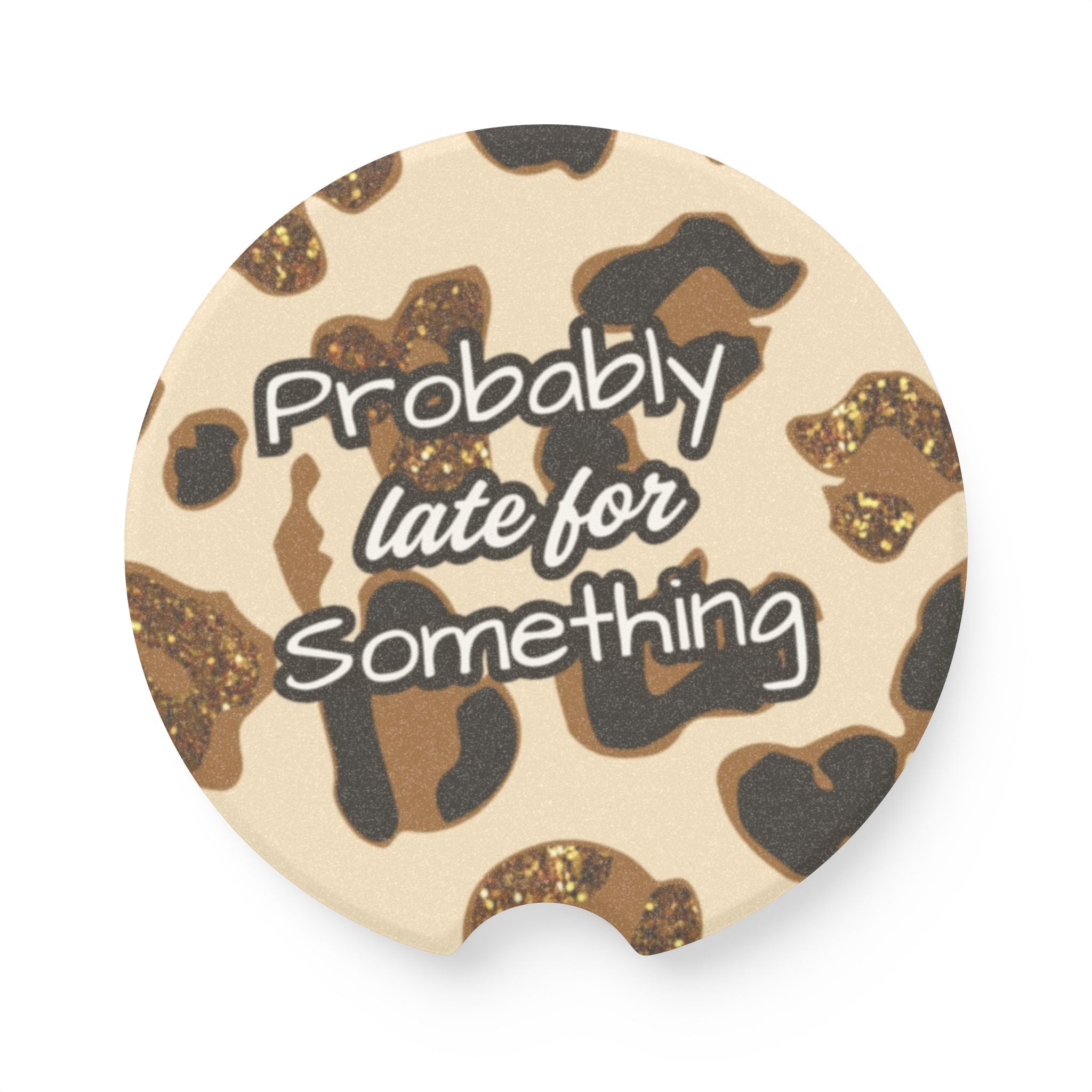 Cheetah Soapstone Car Coaster - Probably Late for Something