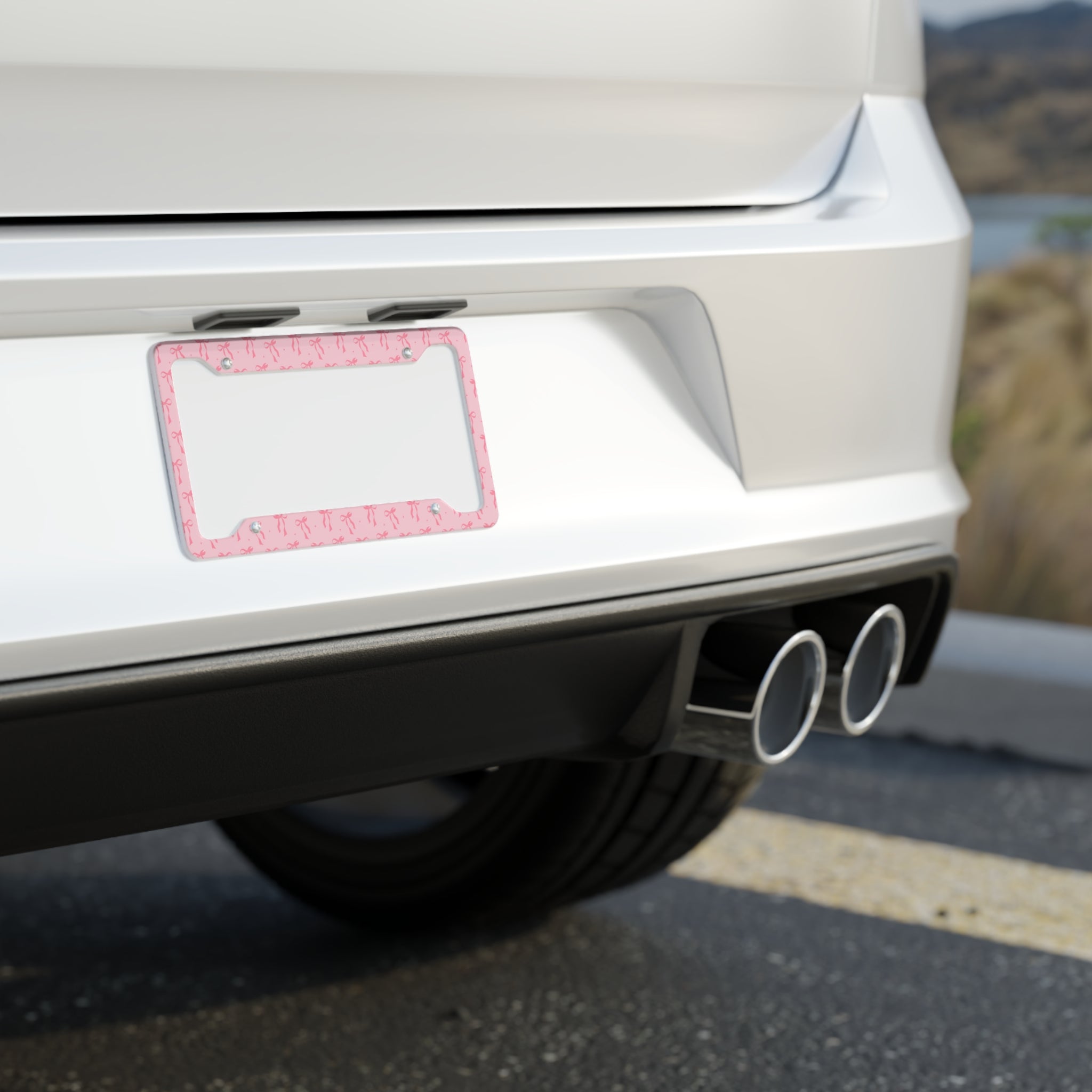 Pink Bow License Plate Frame