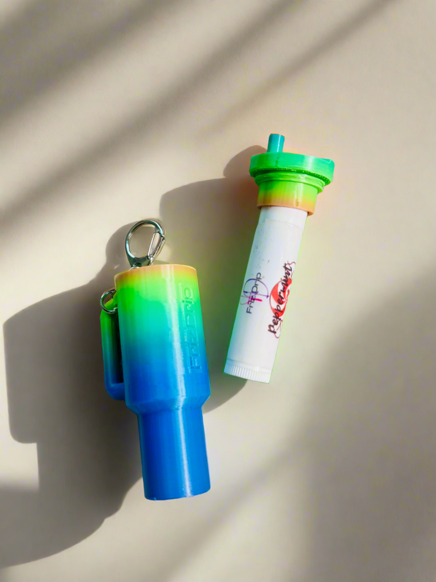 Tumbler Style Lip Balm Holder Keychain-18
