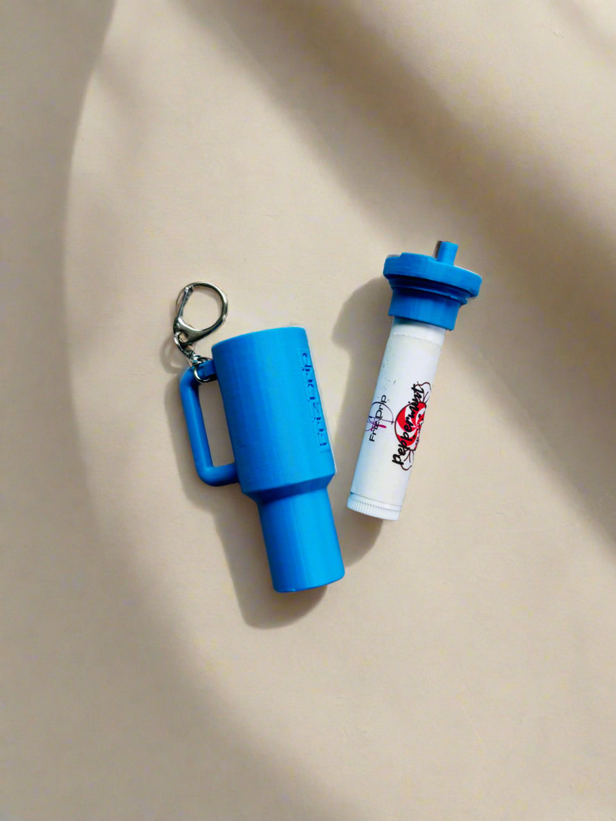 Tumbler Style Lip Balm Holder Keychain-9