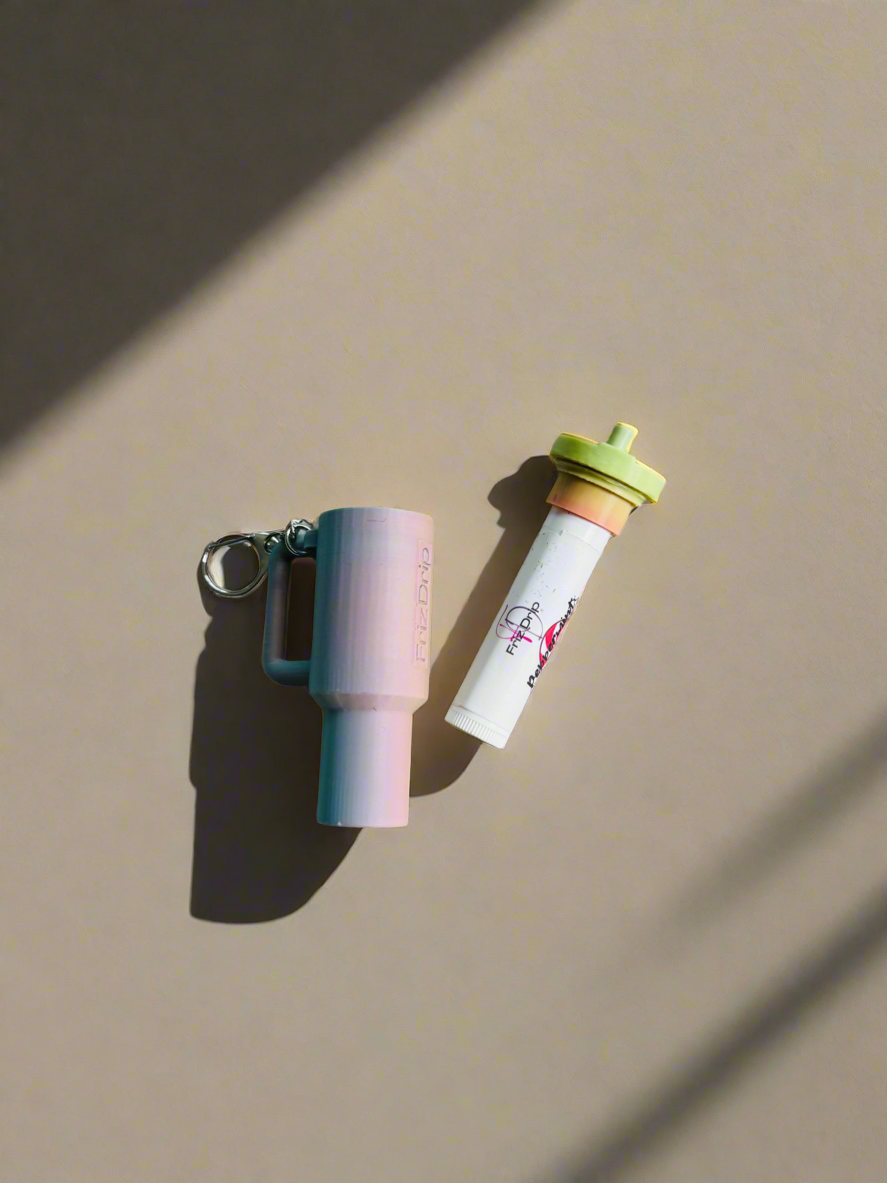 Tumbler Style Lip Balm Holder Keychain-14