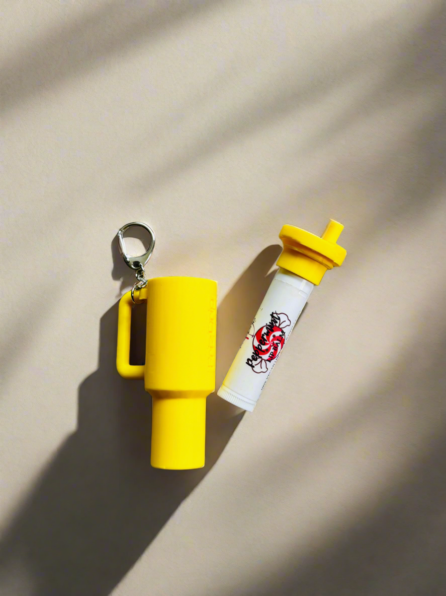 Tumbler Style Lip Balm Holder Keychain-7