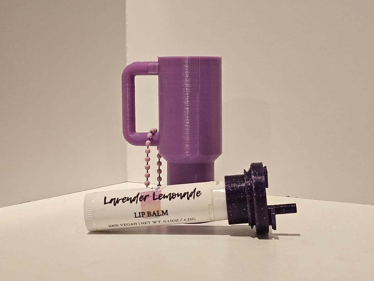 Tumbler Style Lip Balm Holder Keychain-1