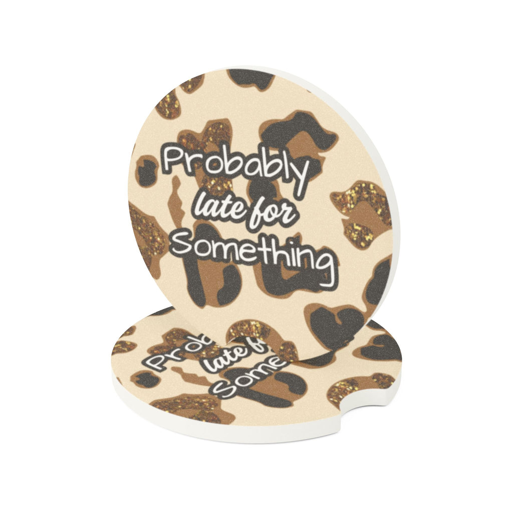 Cheetah Soapstone Car Coaster - Probably Late for Something