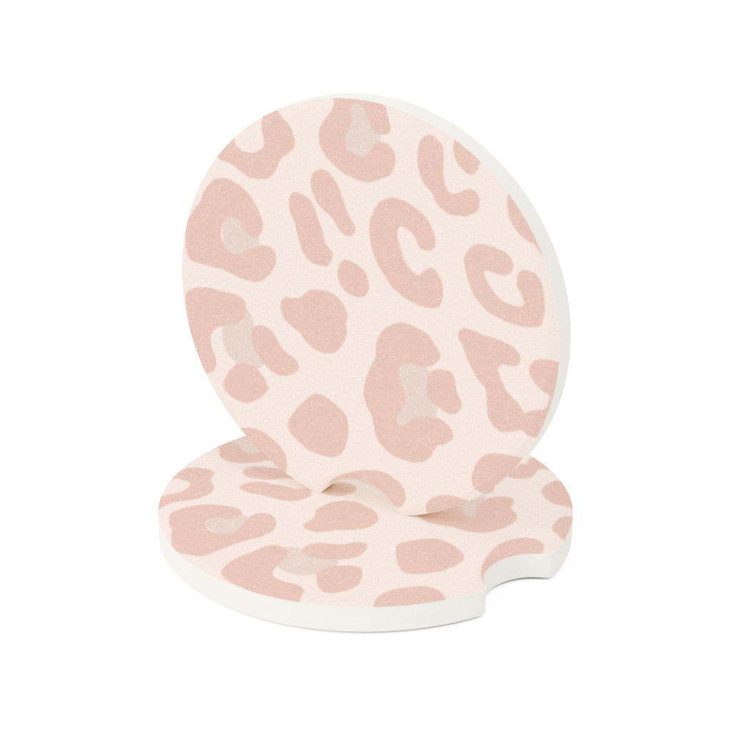Pink Leopard Car Coasters