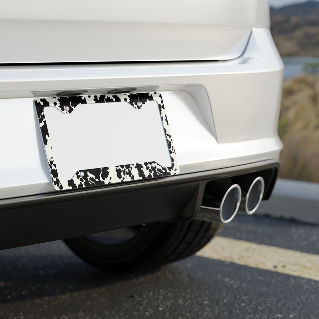 Cow Print License Plate Frame