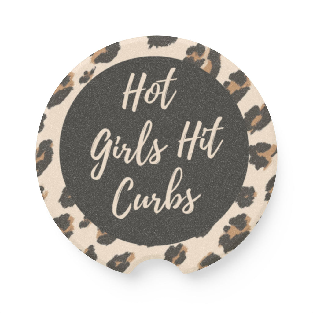 Leopard Print Soapstone Car Coaster | Hot Girls Hit Curbs