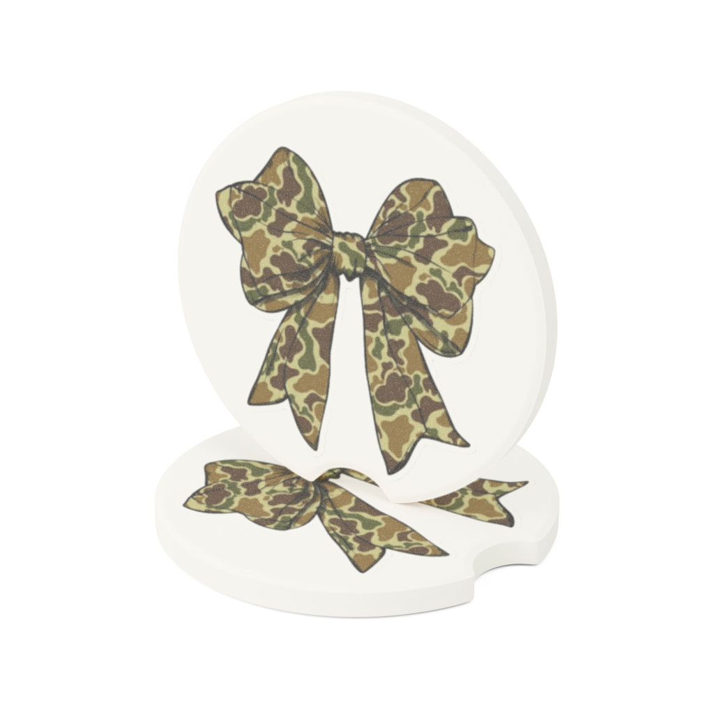 Camouflage Bow Car Coaster