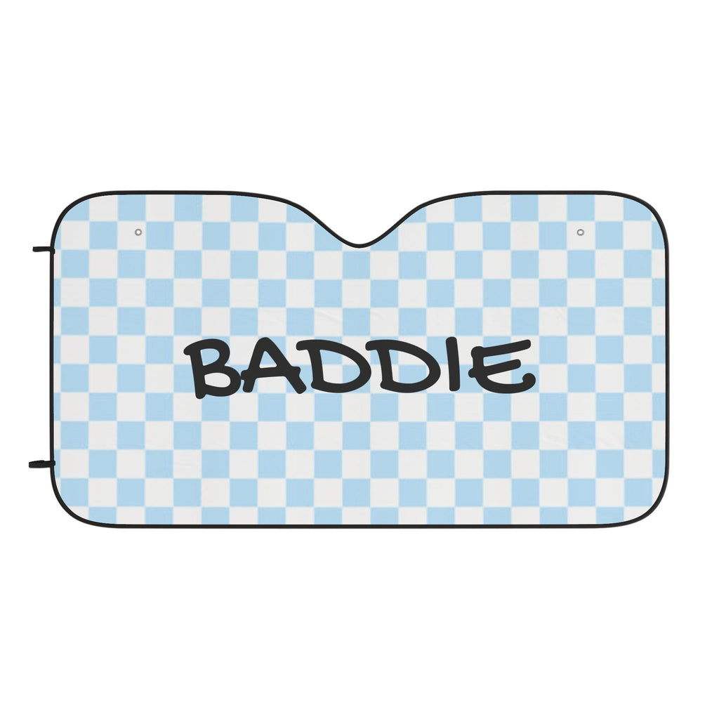 Baddie Blue Checkered Car Sun Shade