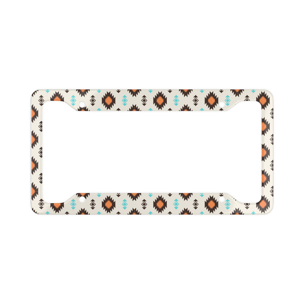 Boho/Western License Plate Frame (Blue/Tan)