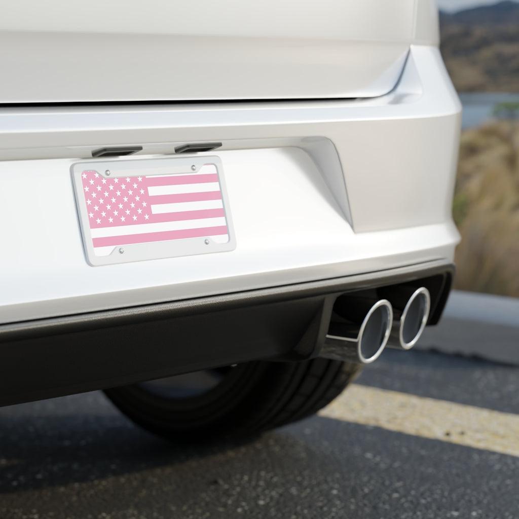 Pink Patriotic License Plate