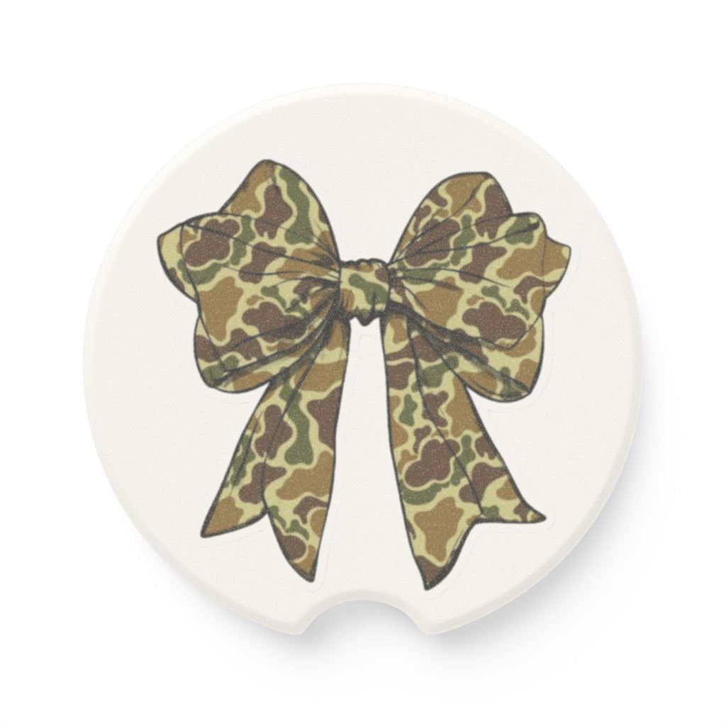 Camouflage Bow Car Coaster