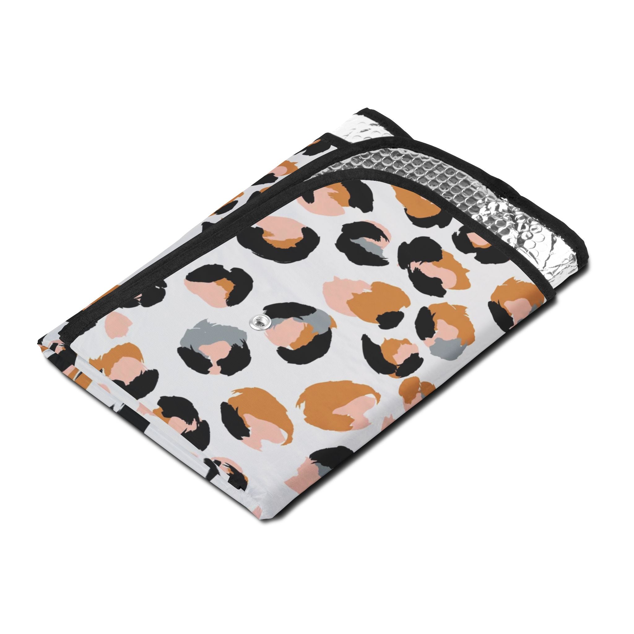 Leopard Print Car Sun Shade with Bow